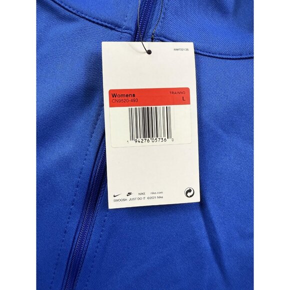 New Nike Dri-FIT Jacket Women's Large Blue Training Full Zip Athletic CN9520-493 - Picture 4 of 12